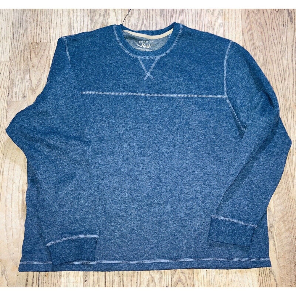 G.H.Bass & Co SweatShirt Mens XXL Dk Gray Long Sleeve Pullover Crew Neck -AA0025